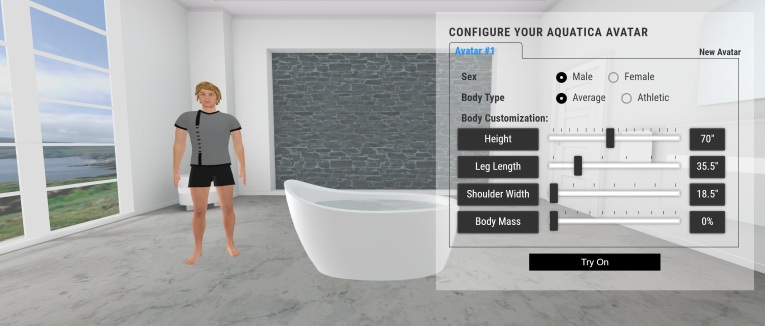 3D Body Position App for bathtubs